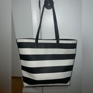 Stella and Dot Tote Bag (Black and White Strip)